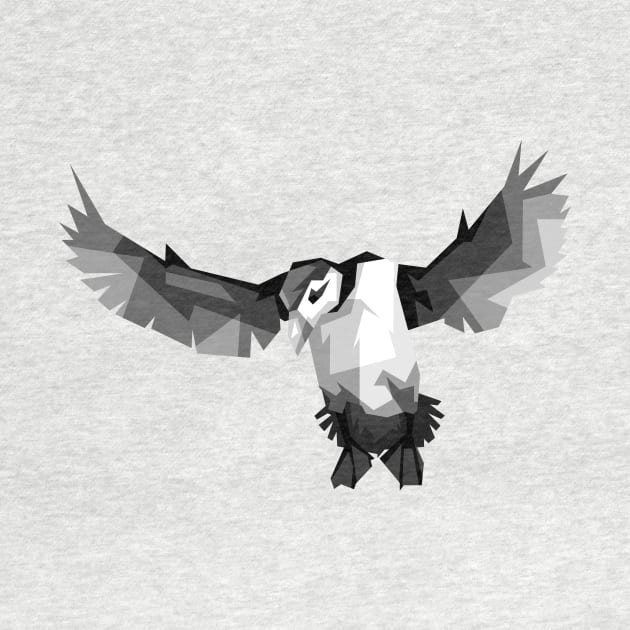 bird of the fly wpap grayscale by Rizkydwi